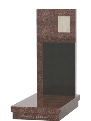 Вертикальный памятник из двух разновидностей гранита 